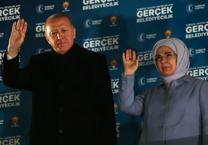 Der türkische Präsident und Vorsitzende der Partei für Gerechtigkeit und Entwicklung (AK) Recep Tayyip Erdogan